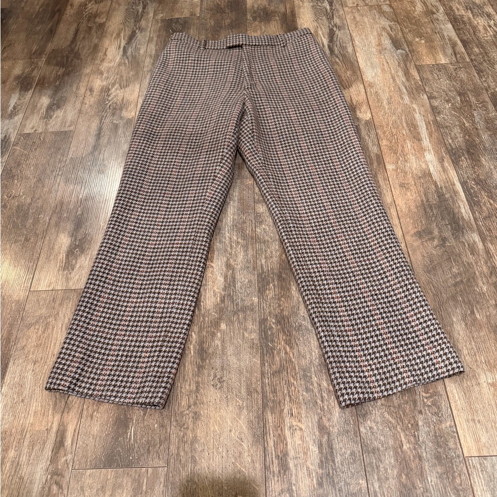 Elegant Houndstooth Boot Cut Pants